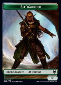 Elf Warrior // Dragon Double-sided Token - Kaldheim