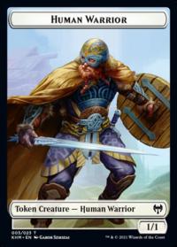 Human Warrior // Dragon Double-sided Token - Kaldheim