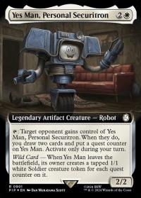 Yes Man, Personal Securitron (0901) (Extended Art) (Surge Foil) - Magic: The Gathering - Fallout (Collector Cards)