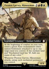 Preston Garvey, Minuteman (0953) (Extended Art) (Surge Foil) - Magic: The Gathering - Fallout (Collector Cards)
