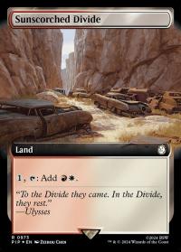 Sunscorched Divide (0973) (Extended Art) (Surge Foil) - Magic: The Gathering - Fallout (Collector Cards)