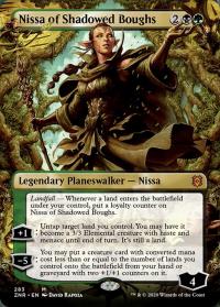 Nissa of Shadowed Boughs (Borderless) - Zendikar Rising (Collector Cards)